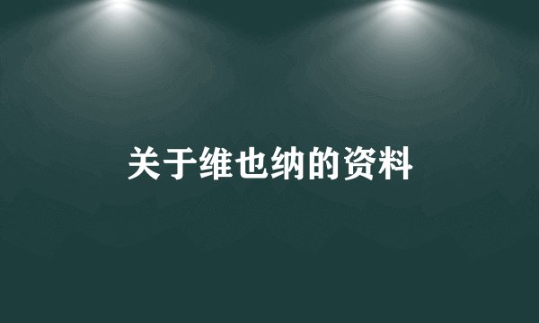 关于维也纳的资料