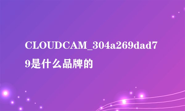 CLOUDCAM_304a269dad79是什么品牌的