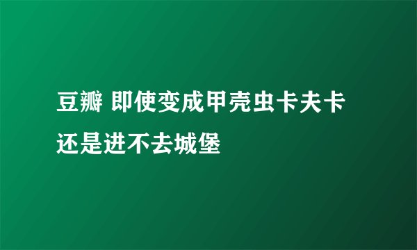 豆瓣 即使变成甲壳虫卡夫卡还是进不去城堡