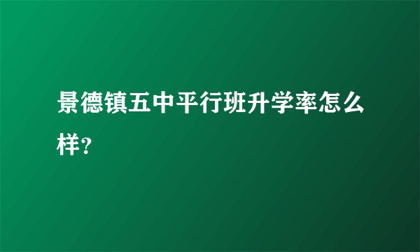 景德镇五中平行班升学率怎么样？