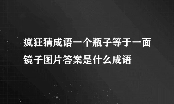 疯狂猜成语一个瓶子等于一面镜子图片答案是什么成语