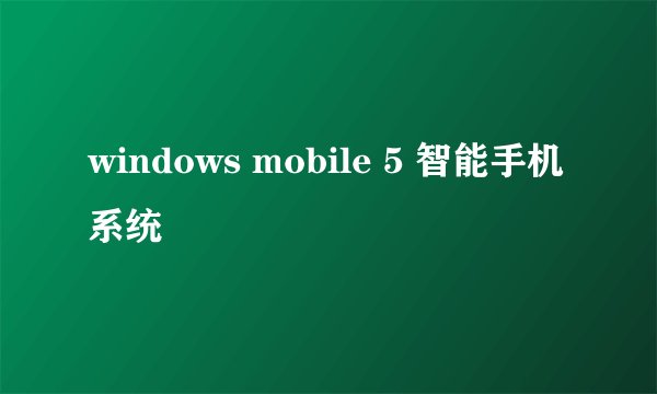 windows mobile 5 智能手机系统
