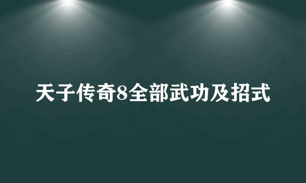 天子传奇8全部武功及招式