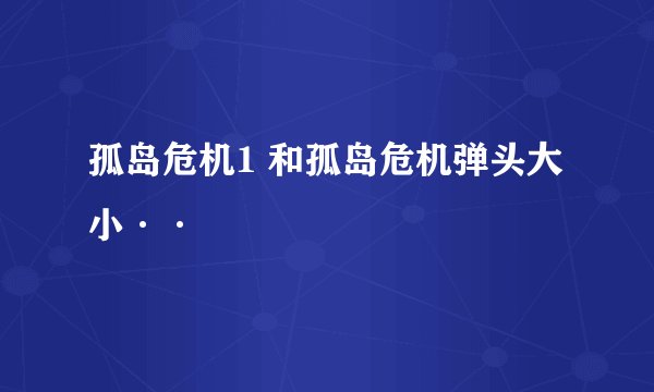 孤岛危机1 和孤岛危机弹头大小··