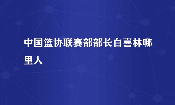 中国篮协联赛部部长白喜林哪里人