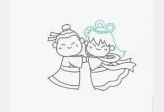 牛郎织女简笔画怎么画?