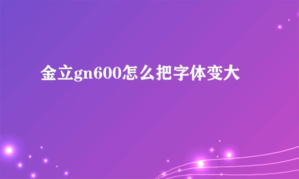 金立gn600怎么把字体变大