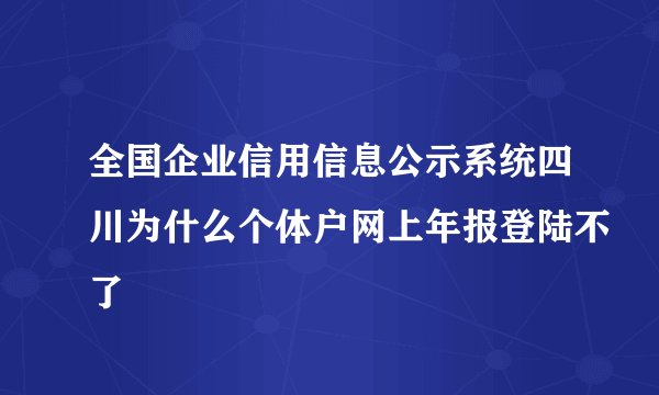 全国企业信用信息公示系统四川为什么个体户网上年报登陆不了