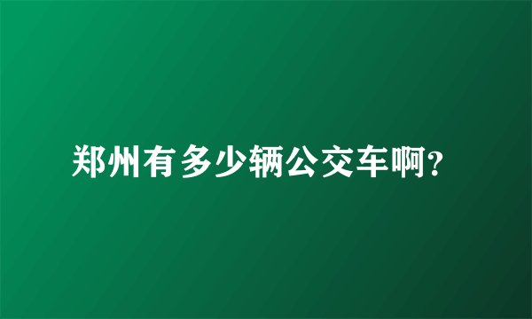 郑州有多少辆公交车啊？