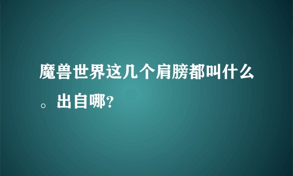魔兽世界这几个肩膀都叫什么。出自哪？