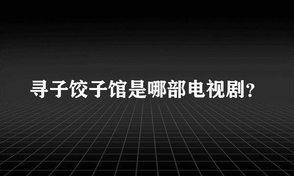 寻子饺子馆是哪部电视剧？