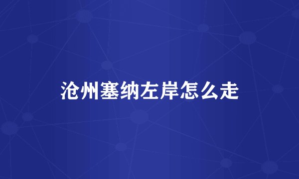 沧州塞纳左岸怎么走