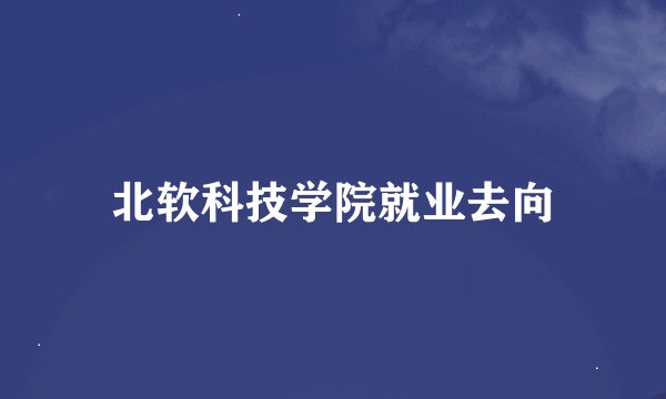 北软科技学院就业去向