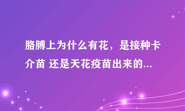 胳膊上为什么有花，是接种卡介苗 还是天花疫苗出来的？ 是从什么时候没有的？为什么没有了