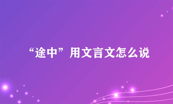 “途中”用文言文怎么说
