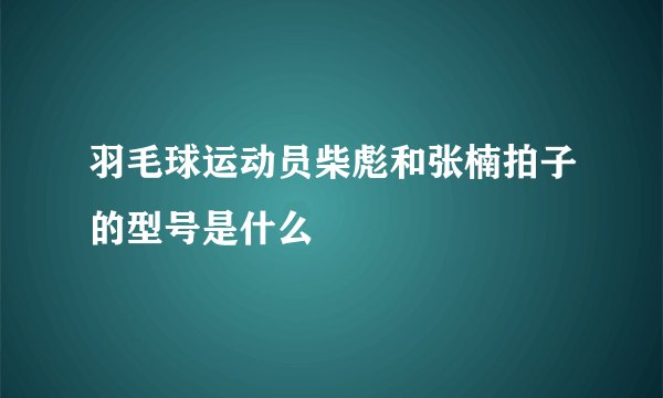 羽毛球运动员柴彪和张楠拍子的型号是什么