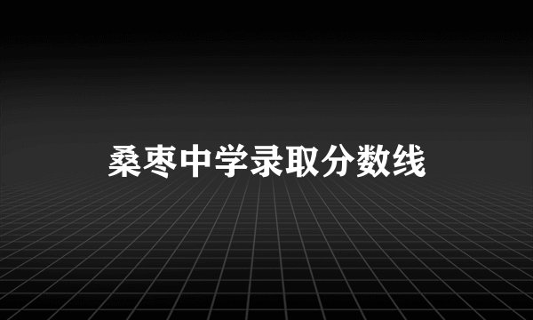 桑枣中学录取分数线