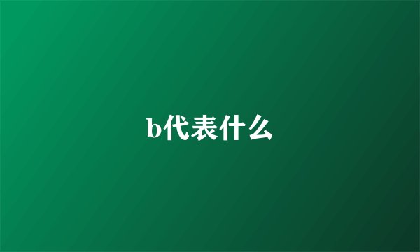 b代表什么