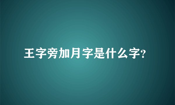 王字旁加月字是什么字？