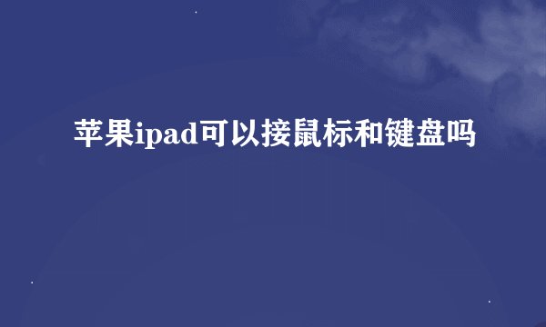 苹果ipad可以接鼠标和键盘吗