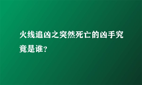 火线追凶之突然死亡的凶手究竟是谁？