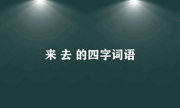 来 去 的四字词语