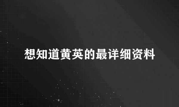想知道黄英的最详细资料
