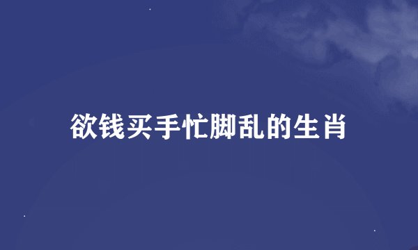 欲钱买手忙脚乱的生肖