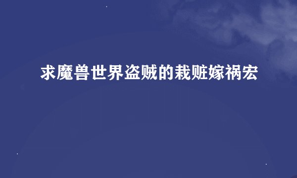 求魔兽世界盗贼的栽赃嫁祸宏