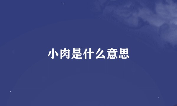 小肉是什么意思