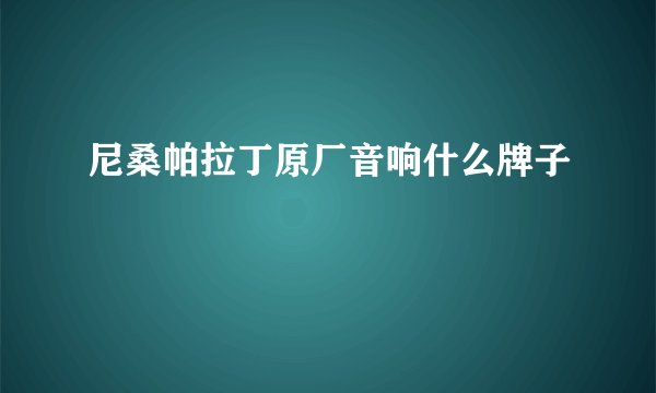 尼桑帕拉丁原厂音响什么牌子