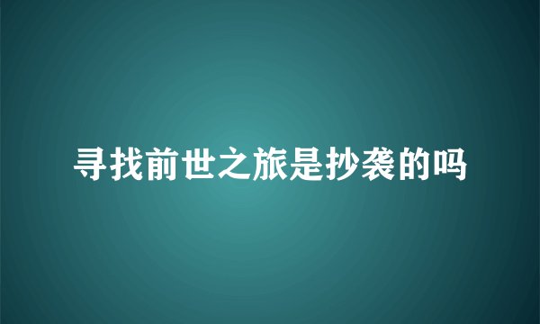 寻找前世之旅是抄袭的吗