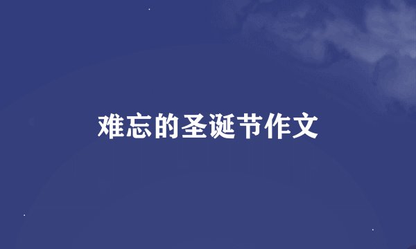 难忘的圣诞节作文