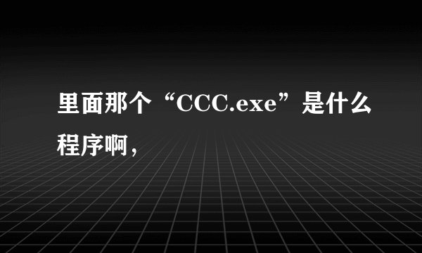 里面那个“CCC.exe”是什么程序啊，
