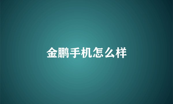 金鹏手机怎么样