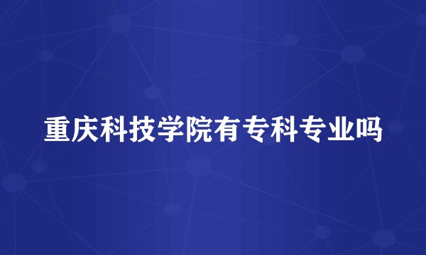 重庆科技学院有专科专业吗