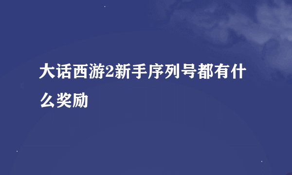 大话西游2新手序列号都有什么奖励