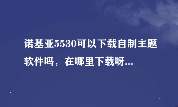 诺基亚5530可以下载自制主题软件吗，在哪里下载呀，要怎么弄到手机里