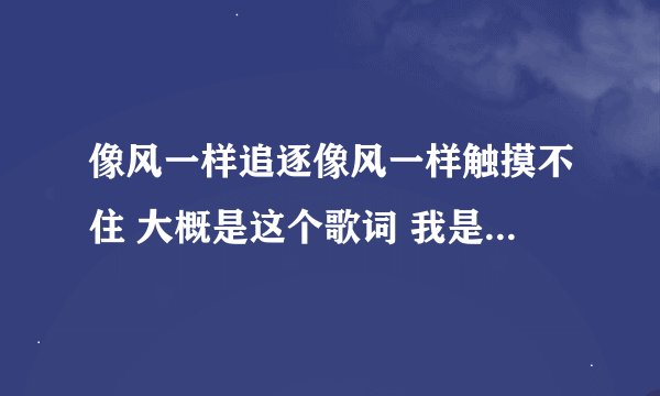 像风一样追逐像风一样触摸不住 大概是这个歌词 我是根据音调猜的歌词