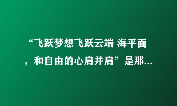 “飞跃梦想飞跃云端 海平面，和自由的心肩并肩”是那首歌的歌词？