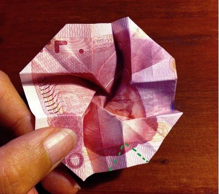 用钱折玫瑰花的方法