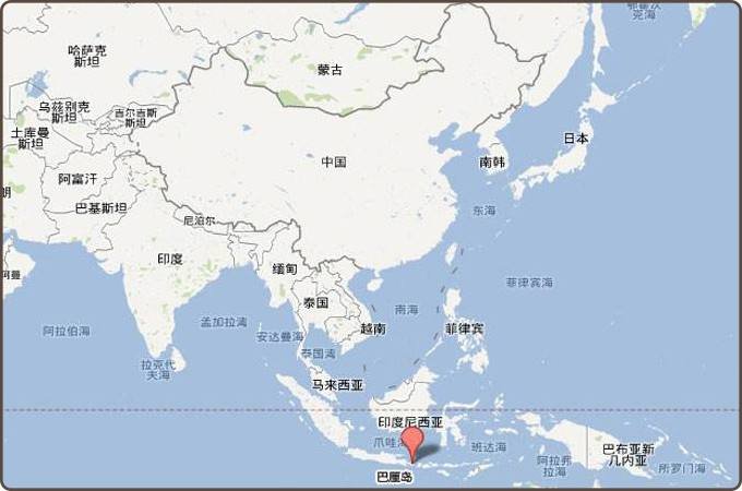 巴厘岛位于世界地图的什么位置