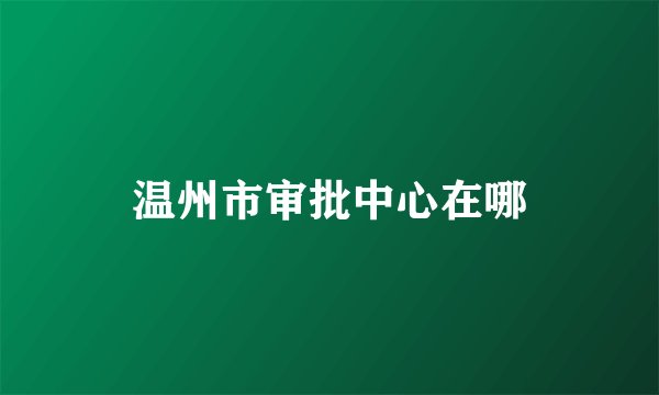 温州市审批中心在哪
