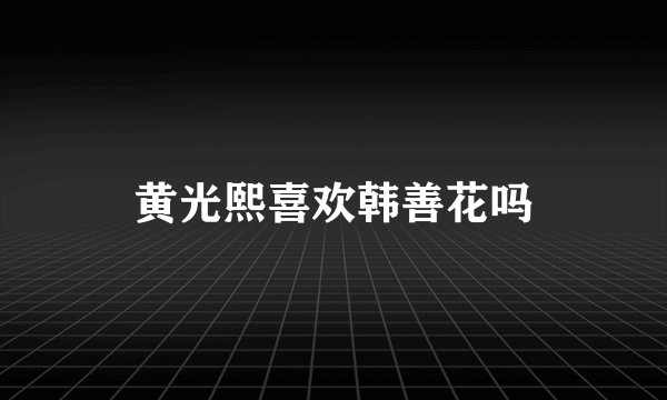 黄光熙喜欢韩善花吗