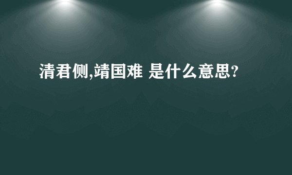 清君侧,靖国难 是什么意思?
