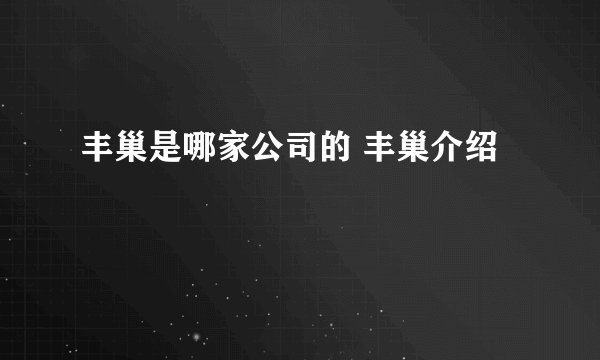 丰巢是哪家公司的 丰巢介绍