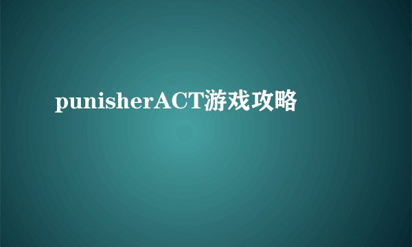 punisherACT游戏攻略