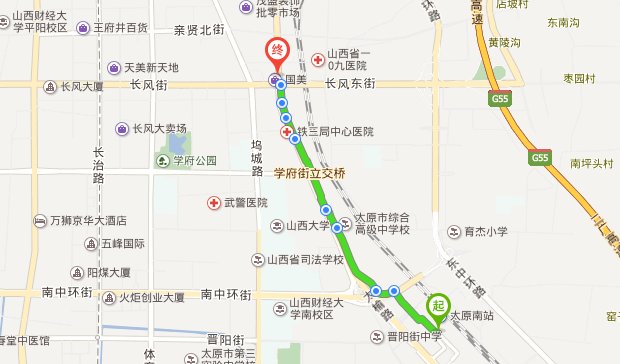 从太原南站到得一书店步行有几站