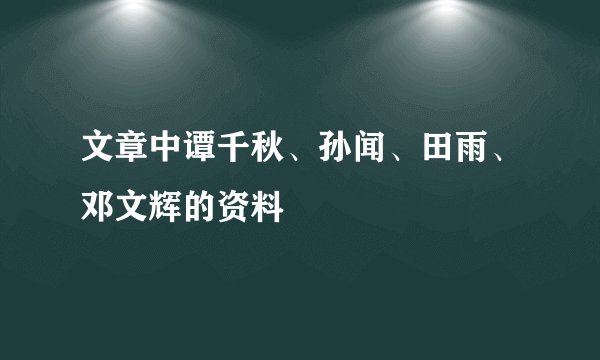 文章中谭千秋、孙闻、田雨、邓文辉的资料