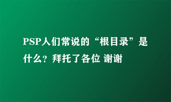 PSP人们常说的“根目录”是什么？拜托了各位 谢谢